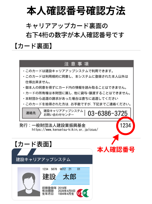 本人確認番号の確認方法